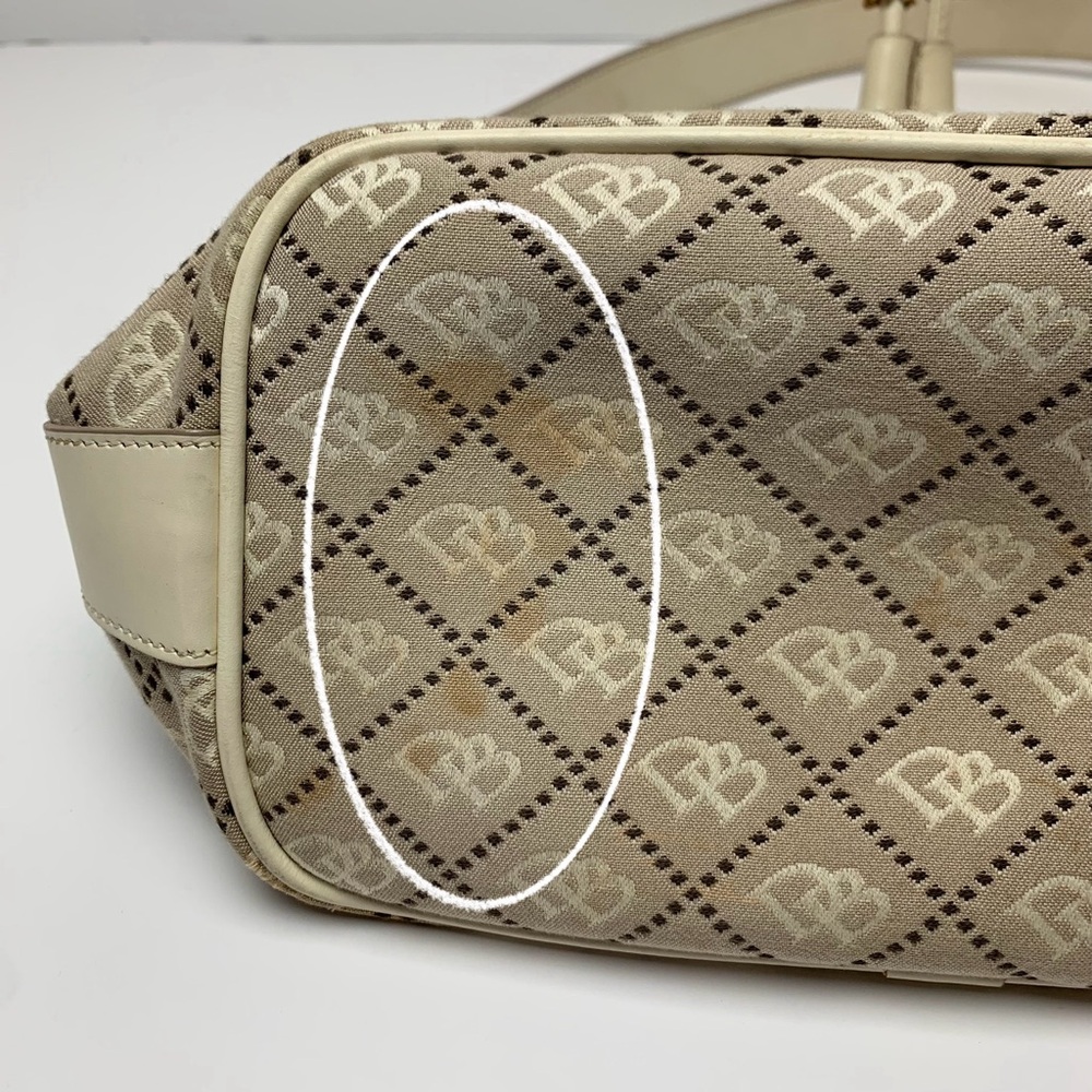 Dooney & Bourke Handbag Drawstring Bucket Tote Hobo Monogram Y2K Purse [Stained] - Picture 7 of 16